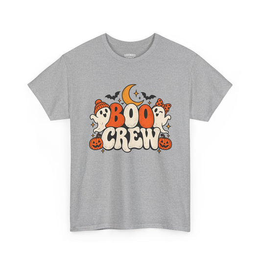 Boo Crew Halloween T-Shirt — Cute Ghosts, Pumpkins & Moon Graphic