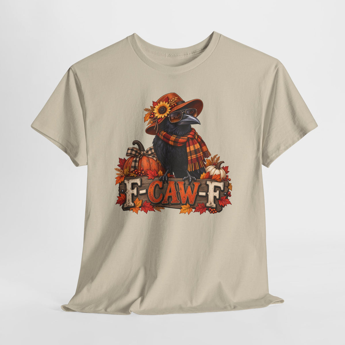 Fall Crow Tee — "F-CAW-F" Autumn Crow Pumpkin Shirt