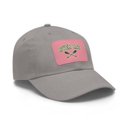 River Rat Leather Patch Dad Hat — Vintage Canoe Oars Cap