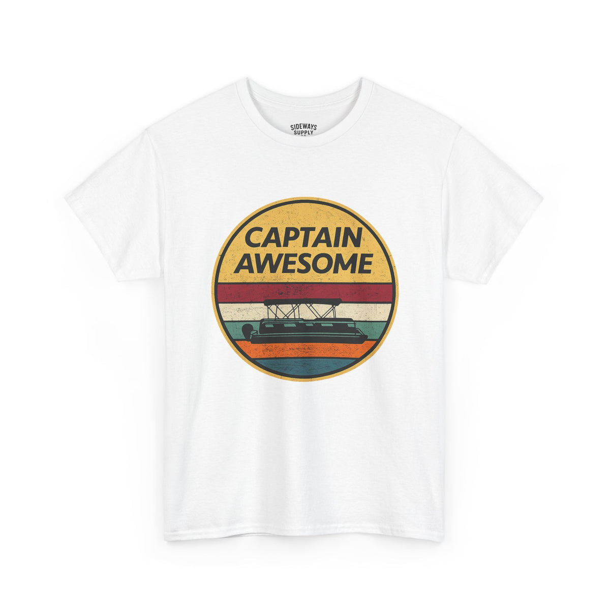 Captain Awesome Boat T-Shirt — Retro Nautical Tee for Boaters & Captain Gifts