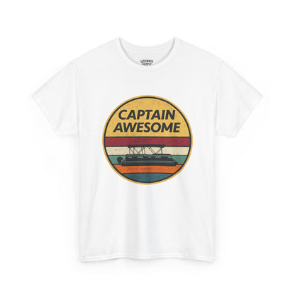 Captain Awesome Boat T-Shirt — Retro Nautical Tee for Boaters & Captain Gifts