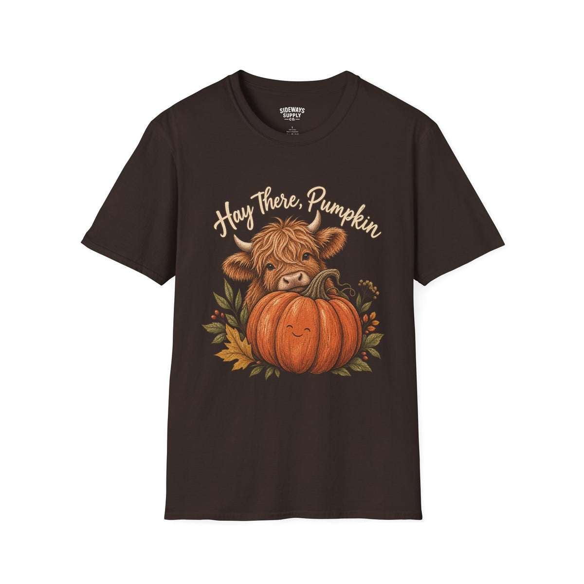 Hay There, Pumpkin Tshirt — Cute Highland Cow & Pumpkin Fall Tee