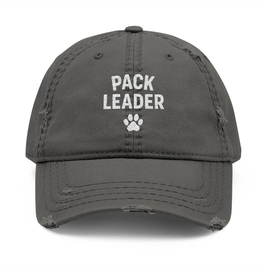 Distressed Pack Leader Hat (Unisex), Casual Embroidered Cap for Dog Lovers, Perfect Gift for Pet Parents