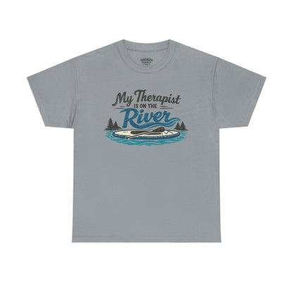 River Therapy T‑Shirt — "My Therapist Is on the River" Outdoor Fishing Tee