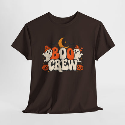 Boo Crew Halloween T-Shirt — Cute Ghosts, Pumpkins & Moon Graphic