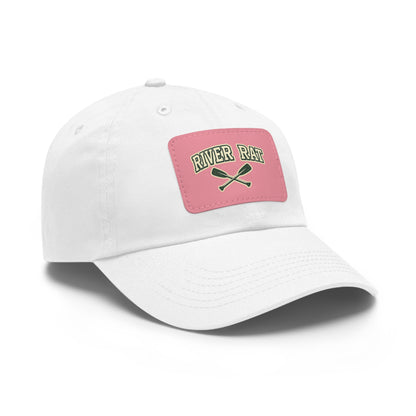 River Rat Leather Patch Dad Hat — Vintage Canoe Oars Cap