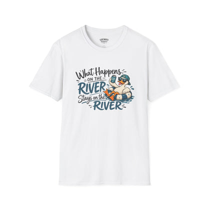 River Tubing T-Shirt - "What Happens on the River Stays on the River" Relaxed Float Life Tee