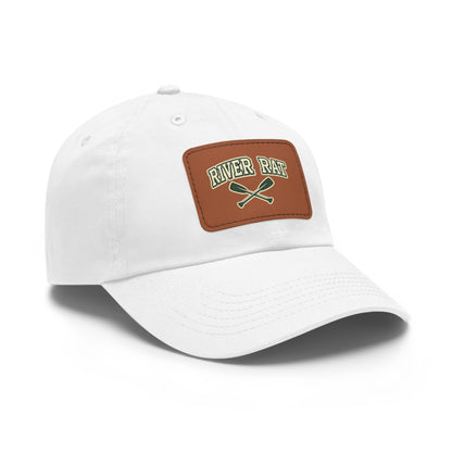 River Rat Leather Patch Dad Hat — Vintage Canoe Oars Cap