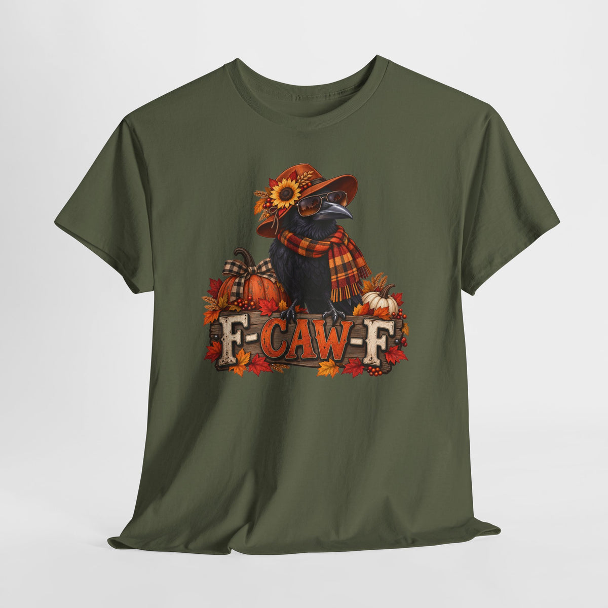 Fall Crow Tee — "F-CAW-F" Autumn Crow Pumpkin Shirt
