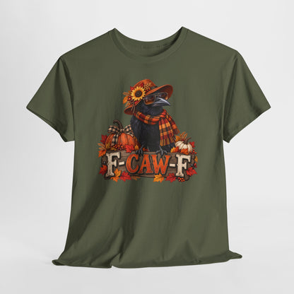 Fall Crow Tee — "F-CAW-F" Autumn Crow Pumpkin Shirt