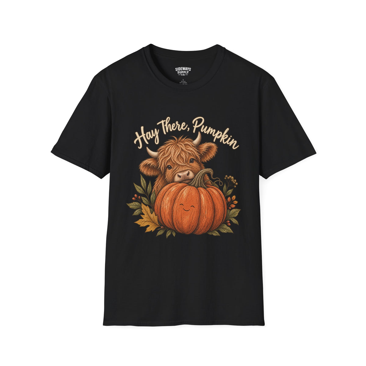 Hay There, Pumpkin Tshirt — Cute Highland Cow & Pumpkin Fall Tee