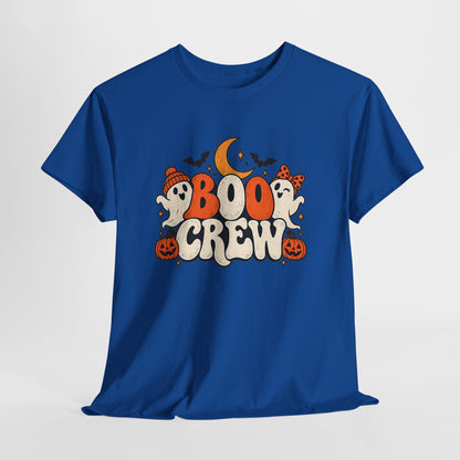 Boo Crew Halloween T-Shirt — Cute Ghosts, Pumpkins & Moon Graphic