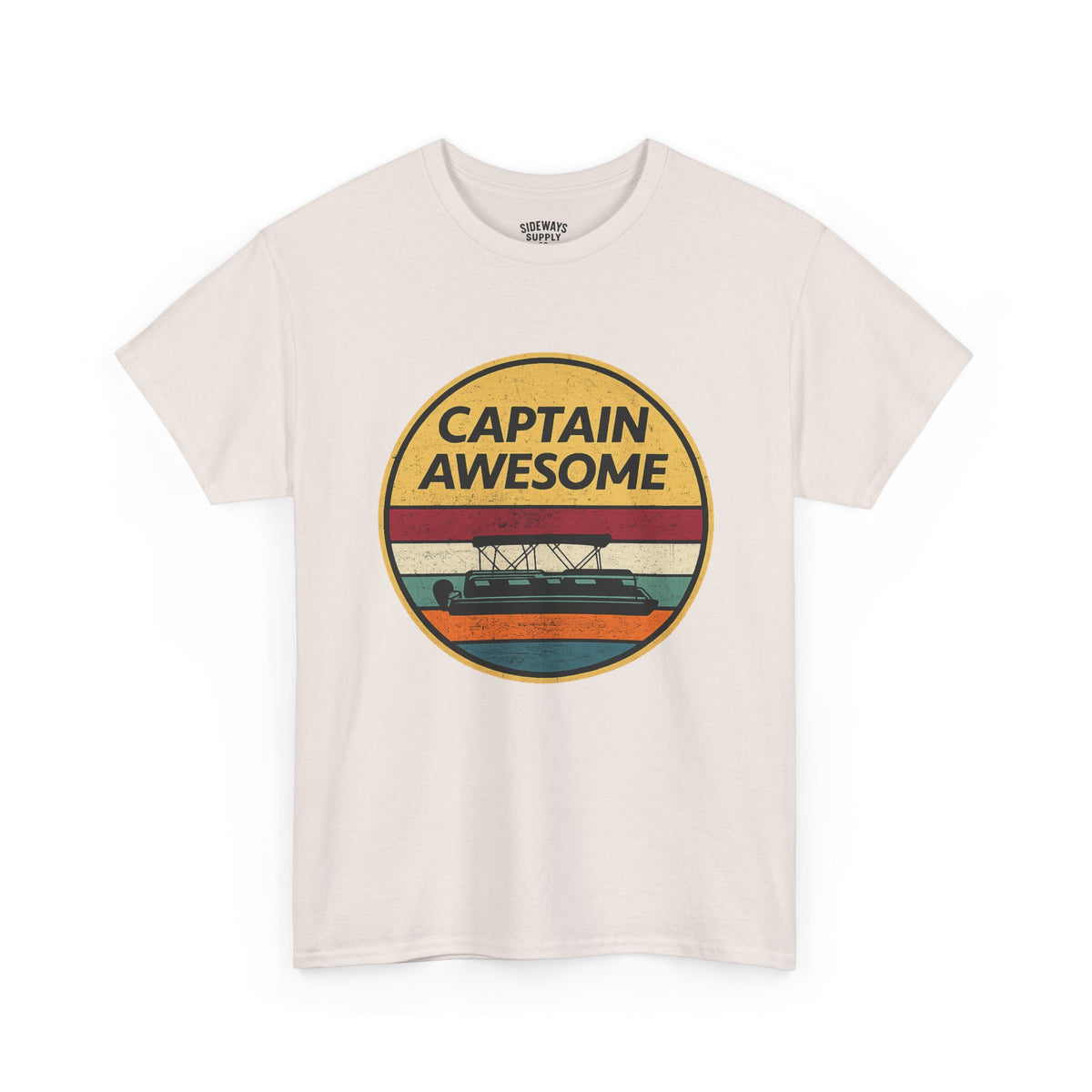 Captain Awesome Boat T-Shirt — Retro Nautical Tee for Boaters & Captain Gifts