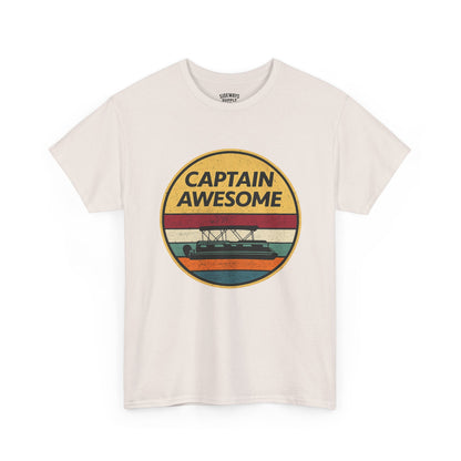 Captain Awesome Boat T-Shirt — Retro Nautical Tee for Boaters & Captain Gifts