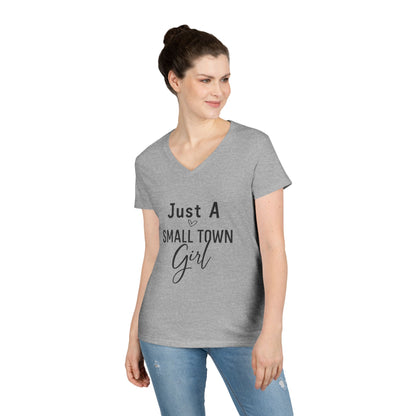 Just a Small Town Girl | V-Neck T-Shirt Rooted in charm. Ready for anything. 🌾