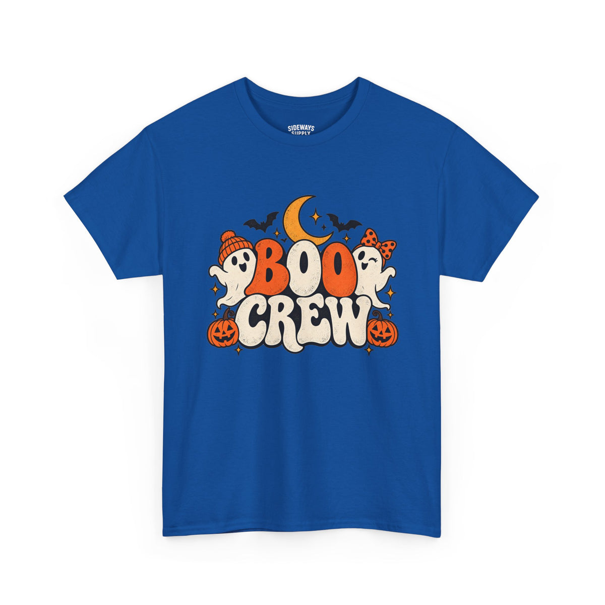 Boo Crew Halloween T-Shirt — Cute Ghosts, Pumpkins & Moon Graphic