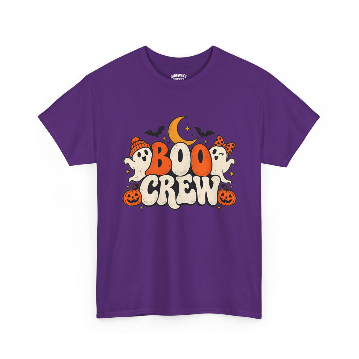 Boo Crew Halloween T-Shirt — Cute Ghosts, Pumpkins & Moon Graphic