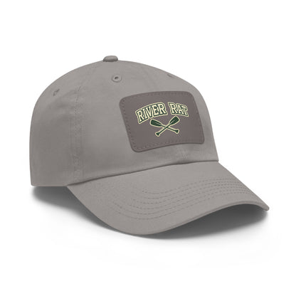 River Rat Leather Patch Dad Hat — Vintage Canoe Oars Cap