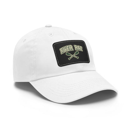 River Rat Leather Patch Dad Hat — Vintage Canoe Oars Cap