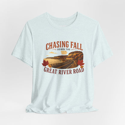 Chasing Fall Great River Road T-Shirt — Autumn Road Trip Tee