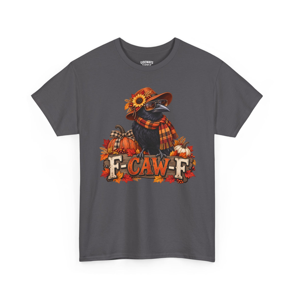 Fall Crow Tee — "F-CAW-F" Autumn Crow Pumpkin Shirt