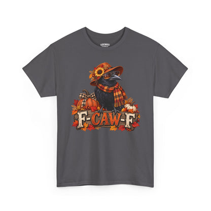 Fall Crow Tee — "F-CAW-F" Autumn Crow Pumpkin Shirt