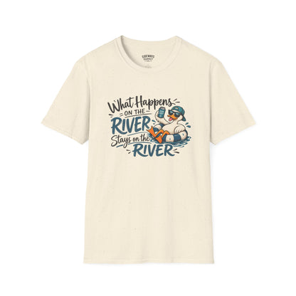 River Tubing T-Shirt - "What Happens on the River Stays on the River" Relaxed Float Life Tee