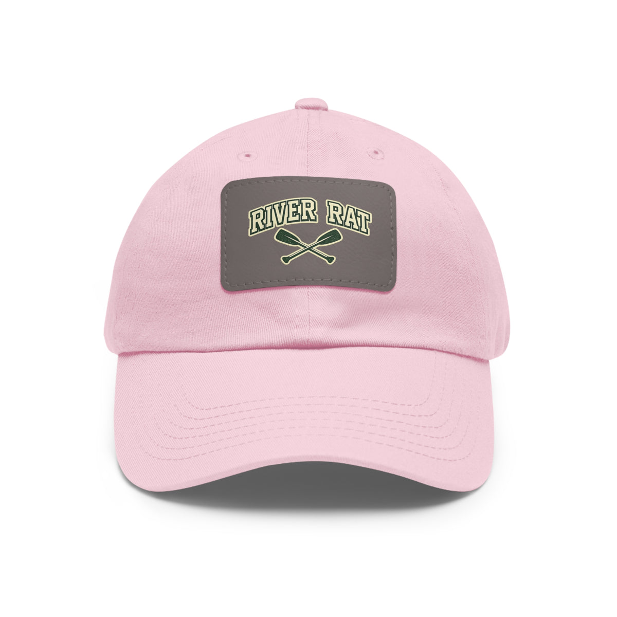 River Rat Leather Patch Dad Hat — Vintage Canoe Oars Cap