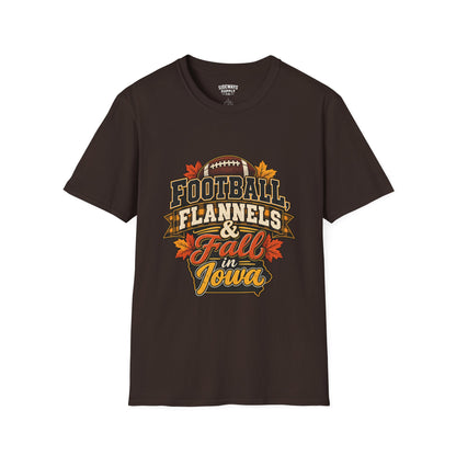 T-Shirt — Football, Flannels & Fall in Iowa Graphic Tee