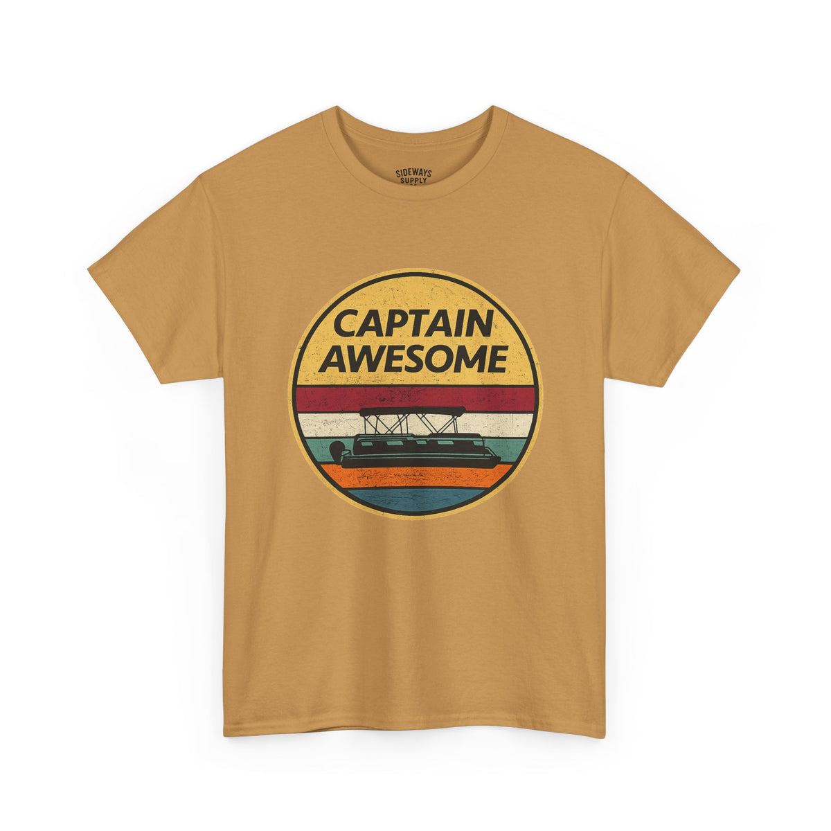 Captain Awesome Boat T-Shirt — Retro Nautical Tee for Boaters & Captain Gifts