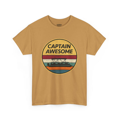 Captain Awesome Boat T-Shirt — Retro Nautical Tee for Boaters & Captain Gifts