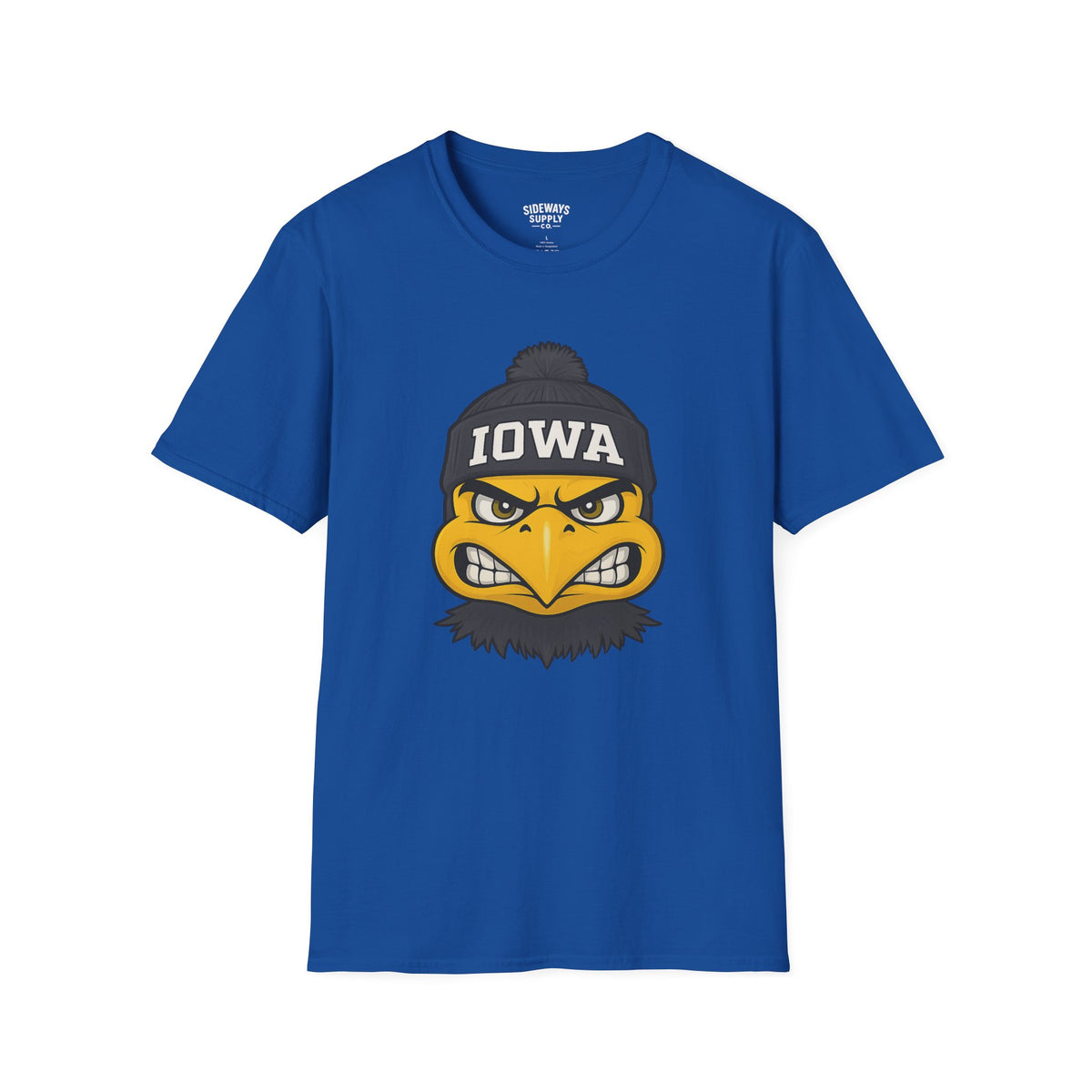 Iowa Hawkeye Beanie Mascot T-Shirt — Angry Bird College Fan Tee