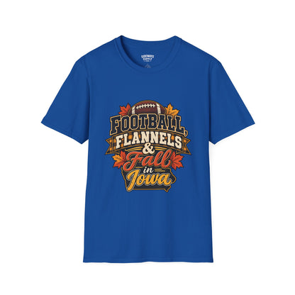 T-Shirt — Football, Flannels & Fall in Iowa Graphic Tee