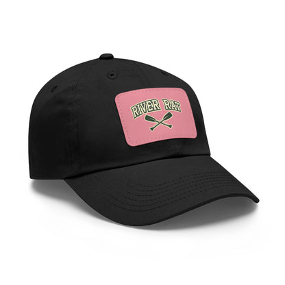 River Rat Leather Patch Dad Hat — Vintage Canoe Oars Cap