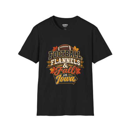 T-Shirt — Football, Flannels & Fall in Iowa Graphic Tee