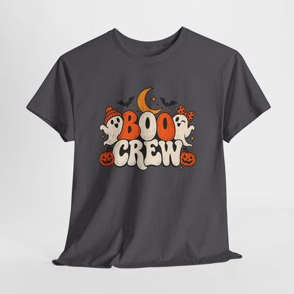Boo Crew Halloween T-Shirt — Cute Ghosts, Pumpkins & Moon Graphic