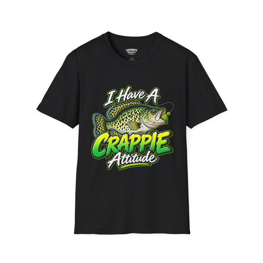 Crappie Attitude T-Shirt — "I Have A Crappie Attitude" Fishing Tee