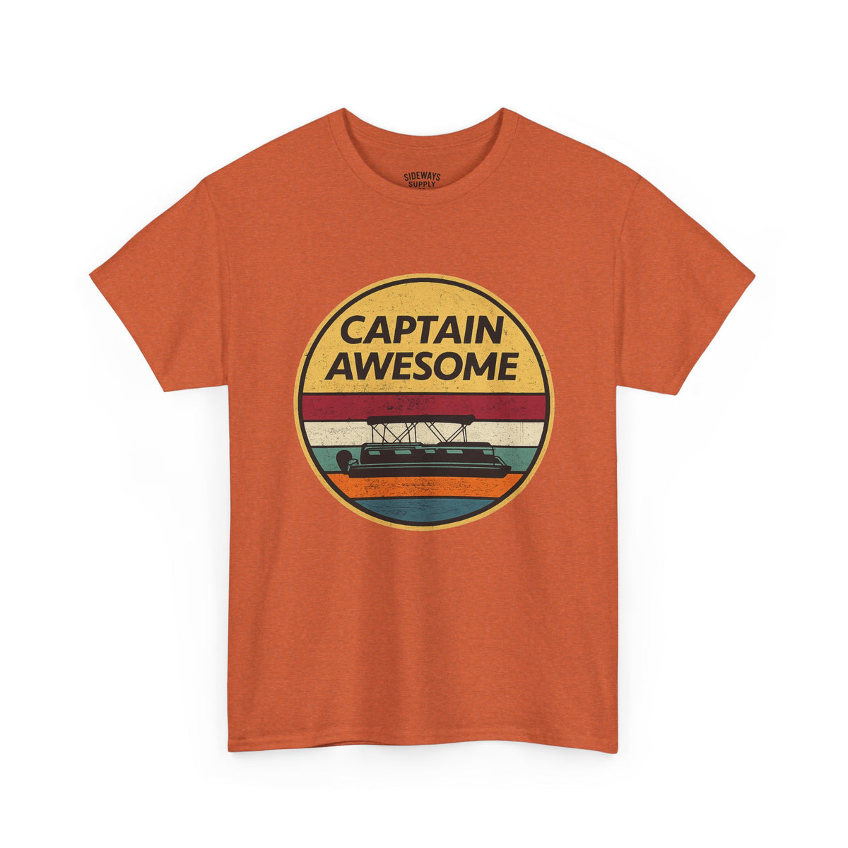 Captain Awesome Boat T-Shirt — Retro Nautical Tee for Boaters & Captain Gifts