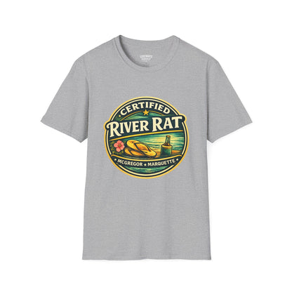 Certified River Rat T-Shirt — Kayak & Fishing Outdoor Tee (McGregor • Marquette)