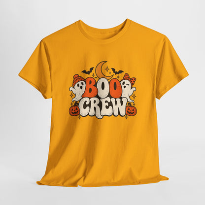Boo Crew Halloween T-Shirt — Cute Ghosts, Pumpkins & Moon Graphic