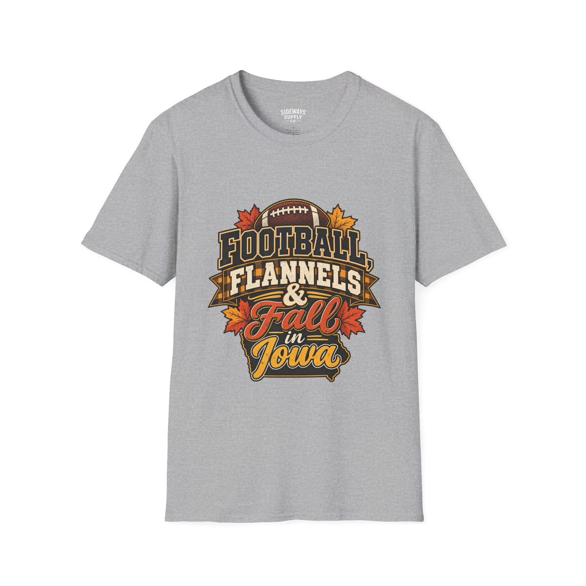 T-Shirt — Football, Flannels & Fall in Iowa Graphic Tee