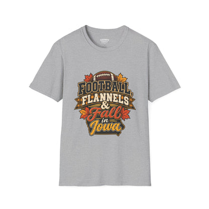 T-Shirt — Football, Flannels & Fall in Iowa Graphic Tee