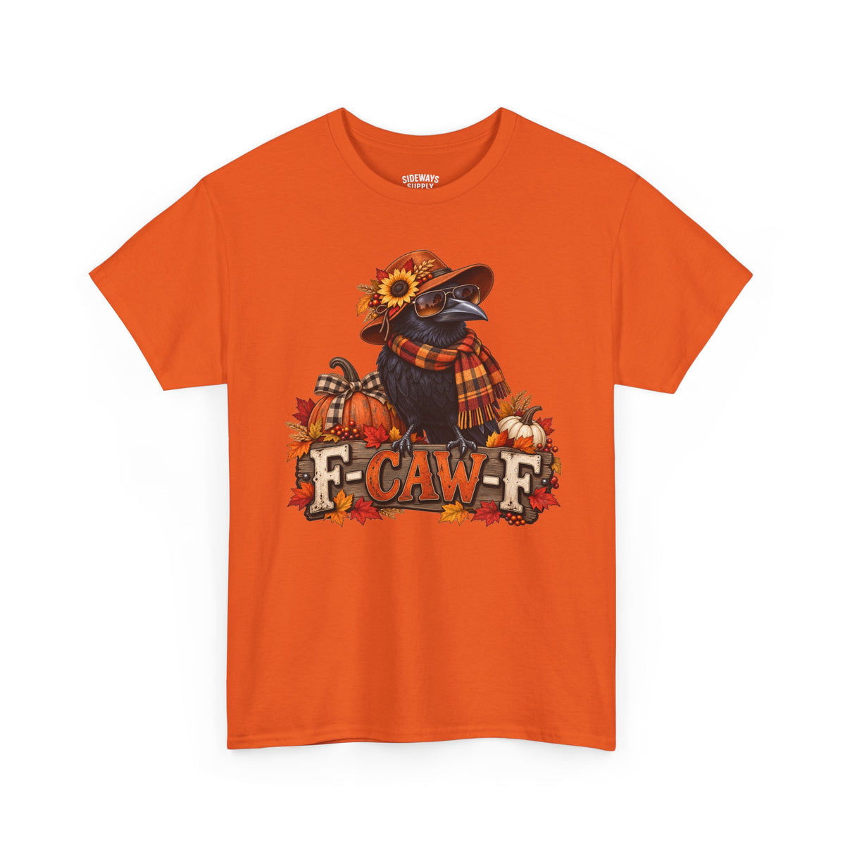 Fall Crow Tee — "F-CAW-F" Autumn Crow Pumpkin Shirt