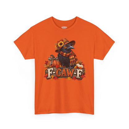 Fall Crow Tee — "F-CAW-F" Autumn Crow Pumpkin Shirt