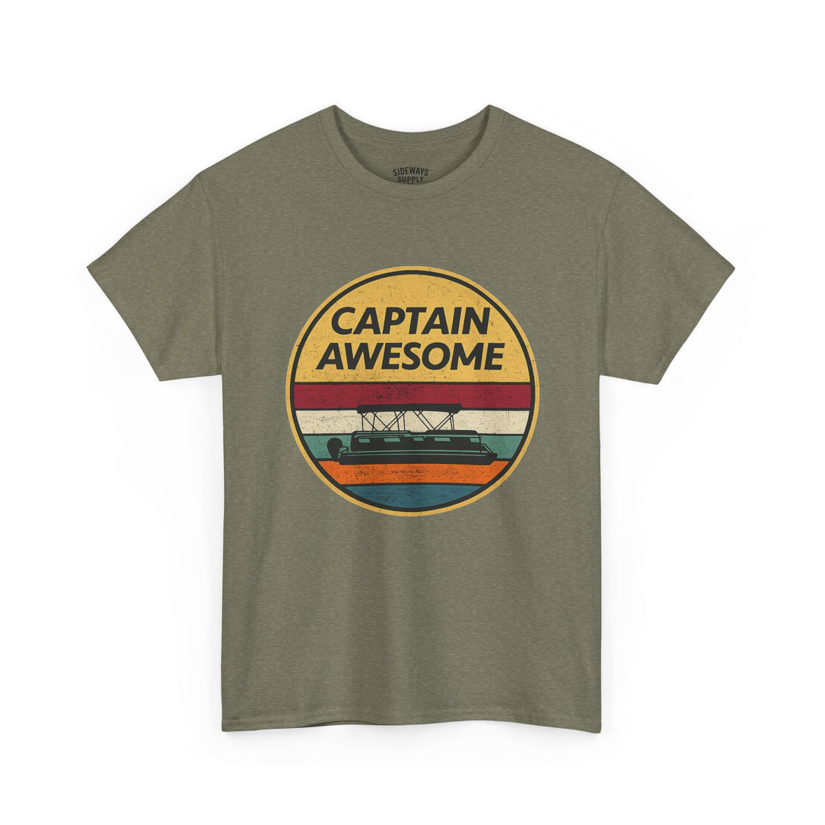 Captain Awesome Boat T-Shirt — Retro Nautical Tee for Boaters & Captain Gifts