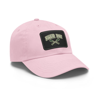 River Rat Leather Patch Dad Hat — Vintage Canoe Oars Cap