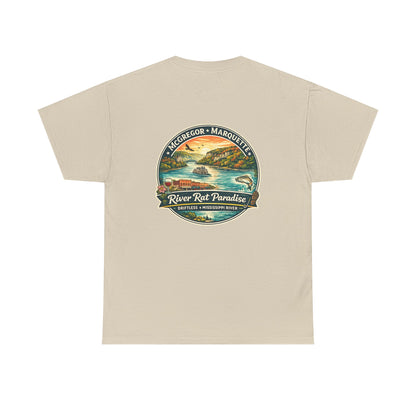 River Rat Paradise T-Shirt — Vintage River Fishing Graphic Tee Design on the back