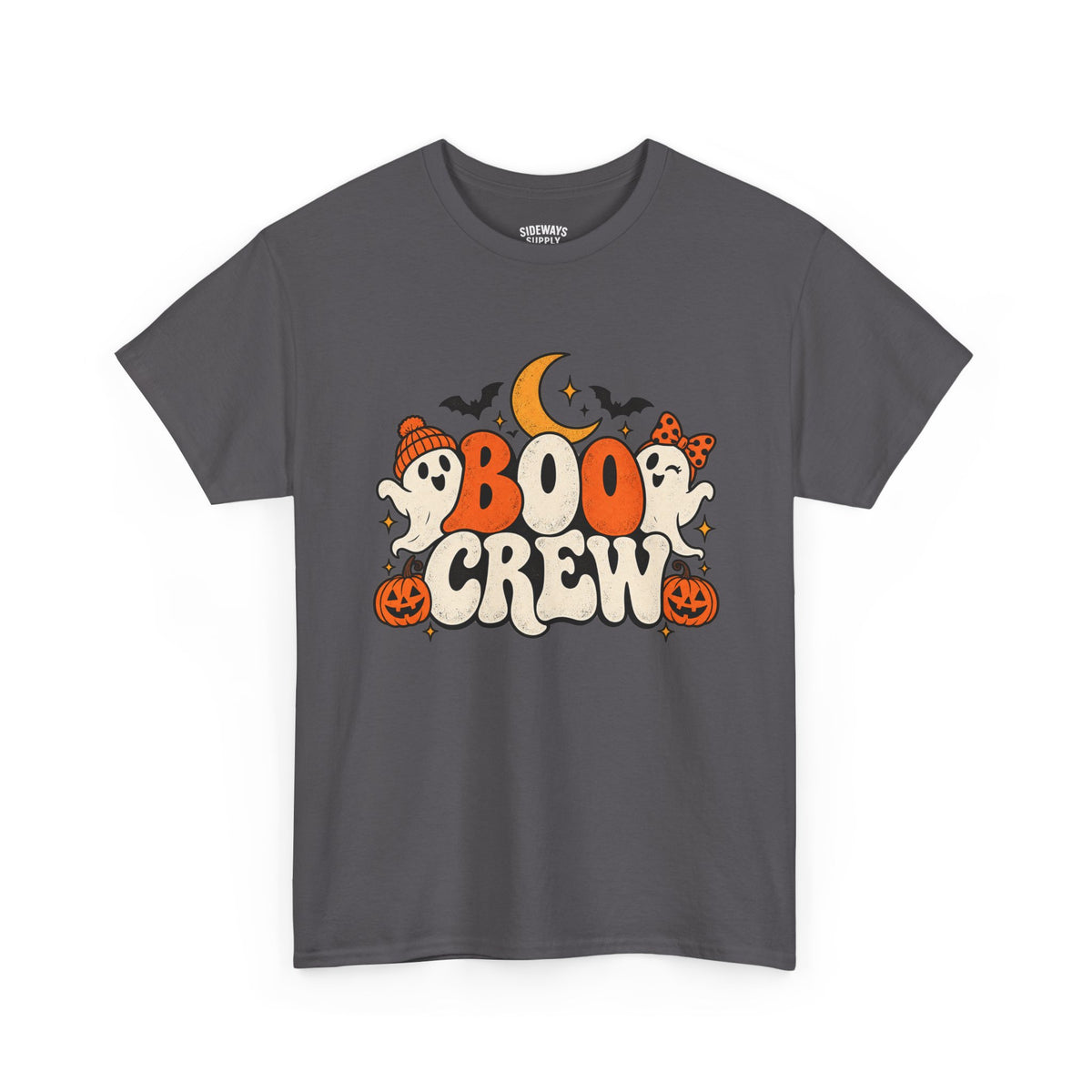 Boo Crew Halloween T-Shirt — Cute Ghosts, Pumpkins & Moon Graphic