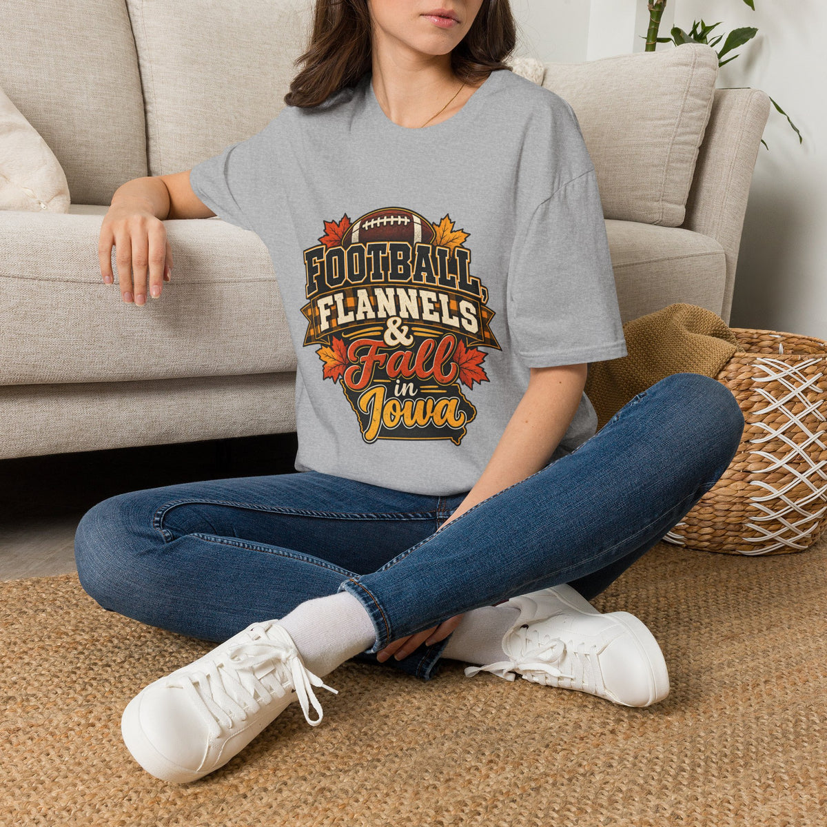 T-Shirt — Football, Flannels & Fall in Iowa Graphic Tee