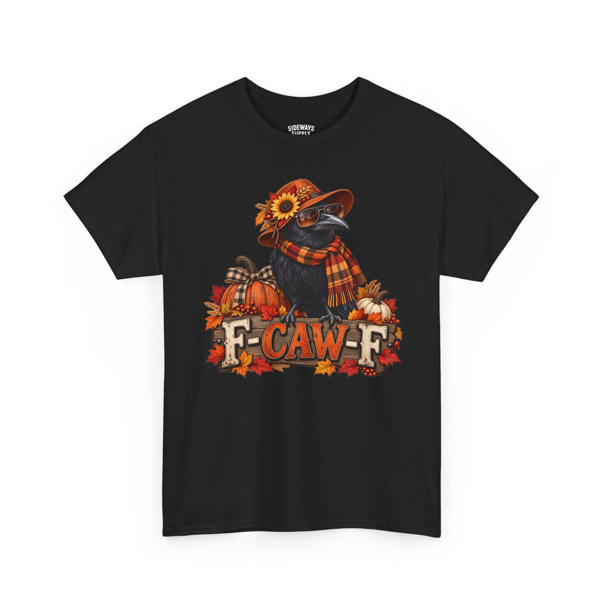 Fall Crow Tee — "F-CAW-F" Autumn Crow Pumpkin Shirt